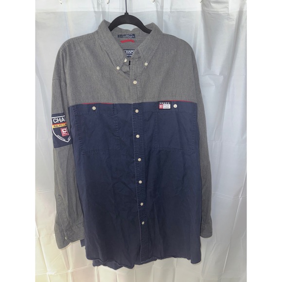 Chaps Ralph Lauren XLT Long Sleeve Patchwork Button Down Shirt - Picture 1 of 8
